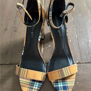 Madden Girl Yellow Plaid Heels